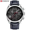 CURREN 8324 Chronograph Wristwatches Men Watches Quartz Watch Military Sports Watches Analog Leather Relogio Masculino